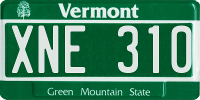 VT license plate XNE310