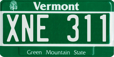 VT license plate XNE311