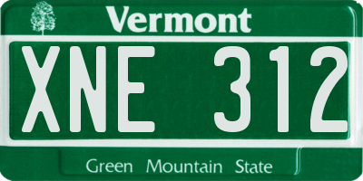 VT license plate XNE312