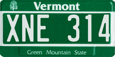 VT license plate XNE314