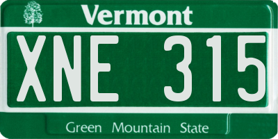 VT license plate XNE315