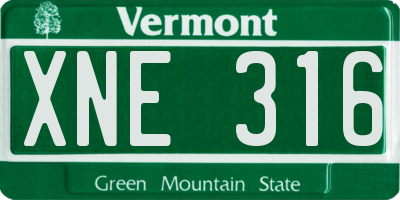 VT license plate XNE316