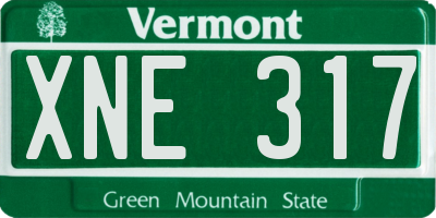 VT license plate XNE317