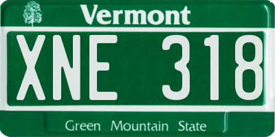 VT license plate XNE318