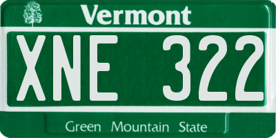 VT license plate XNE322