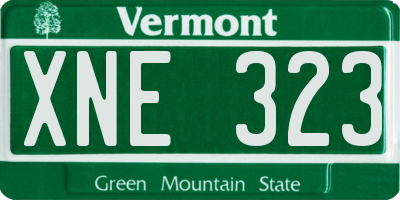 VT license plate XNE323