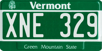 VT license plate XNE329