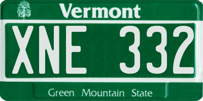 VT license plate XNE332