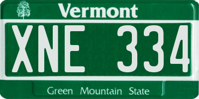 VT license plate XNE334