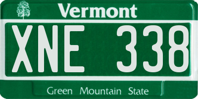 VT license plate XNE338