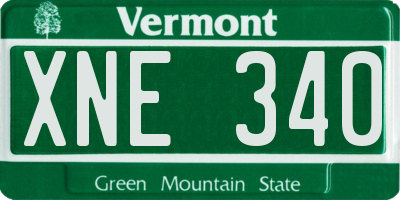 VT license plate XNE340