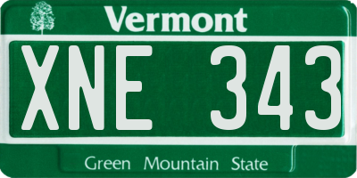 VT license plate XNE343