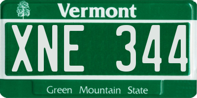 VT license plate XNE344