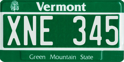 VT license plate XNE345