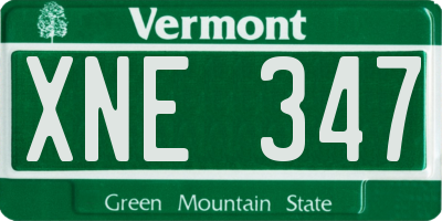 VT license plate XNE347