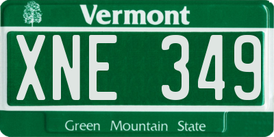 VT license plate XNE349