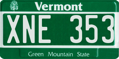 VT license plate XNE353