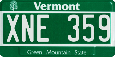 VT license plate XNE359