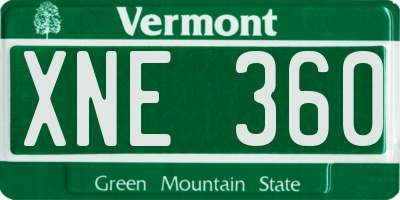 VT license plate XNE360