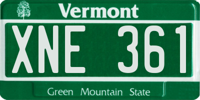 VT license plate XNE361