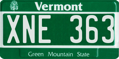 VT license plate XNE363