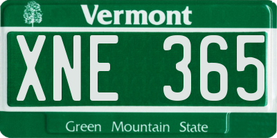VT license plate XNE365