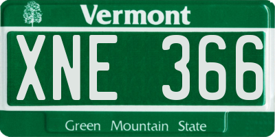 VT license plate XNE366