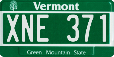 VT license plate XNE371