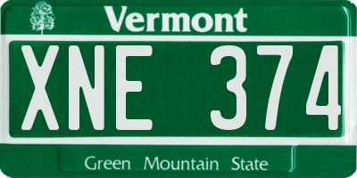 VT license plate XNE374