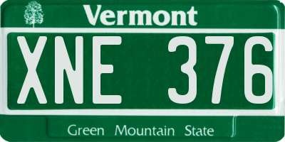 VT license plate XNE376