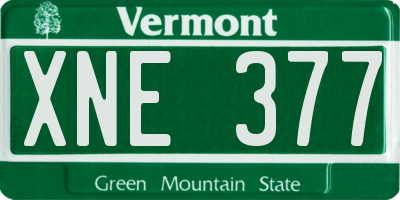 VT license plate XNE377