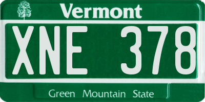 VT license plate XNE378