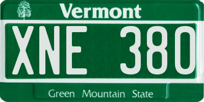 VT license plate XNE380
