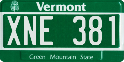 VT license plate XNE381