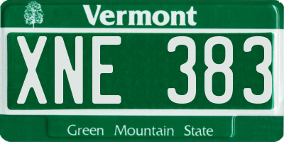 VT license plate XNE383