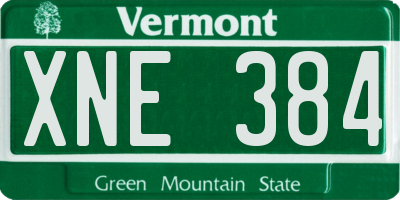 VT license plate XNE384