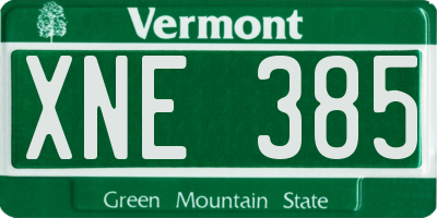 VT license plate XNE385