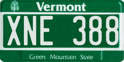 VT license plate XNE388