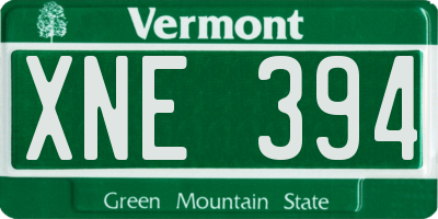 VT license plate XNE394