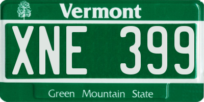 VT license plate XNE399