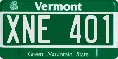 VT license plate XNE401