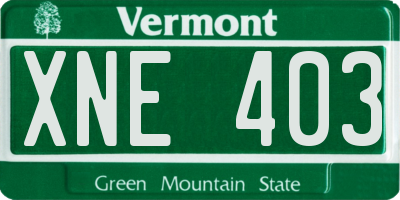 VT license plate XNE403