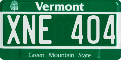 VT license plate XNE404