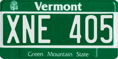 VT license plate XNE405