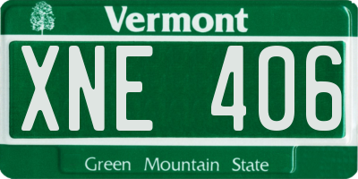 VT license plate XNE406