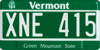 VT license plate XNE415
