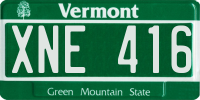 VT license plate XNE416