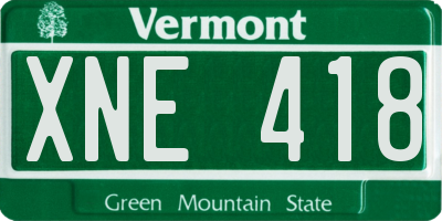 VT license plate XNE418