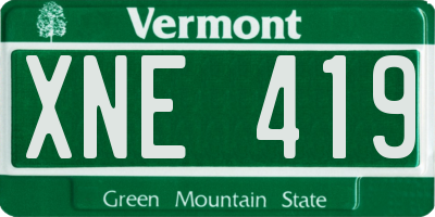 VT license plate XNE419