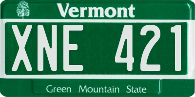 VT license plate XNE421